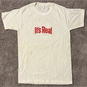 Vintage B.V.D. It's Real Ronrico Rum Graphic Tee White Short Sleeve XL